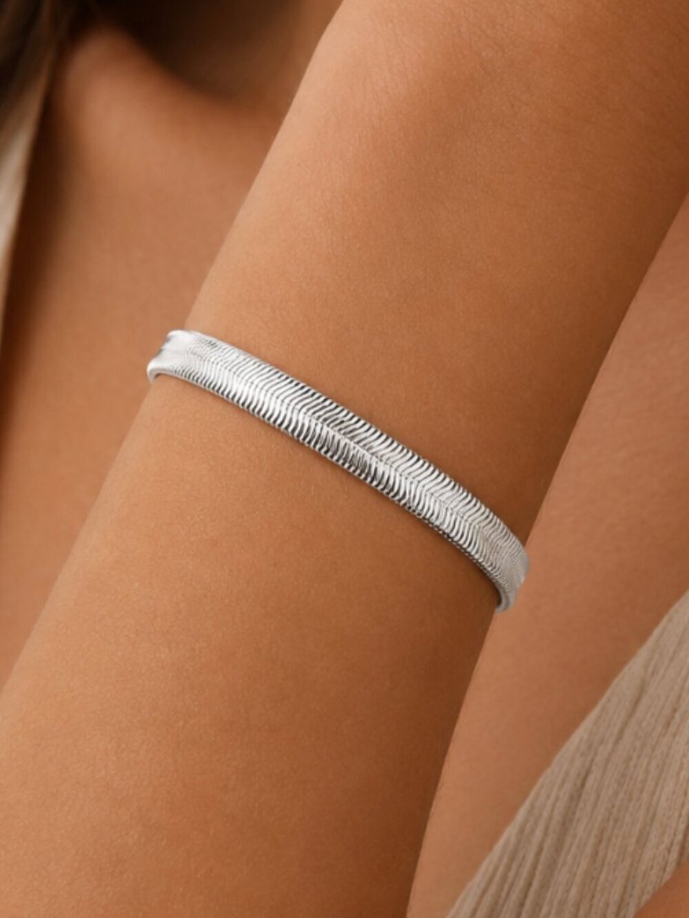 925 Sterling Silver Herringbone Bracelet Snake Chain Bracelet 8 inch Bracelet
